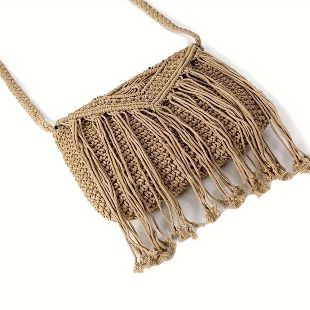 Purse Tassel Tote over the shoulder Boho Style Shoulder Bag Hippie Purse - Picture 10 of 10